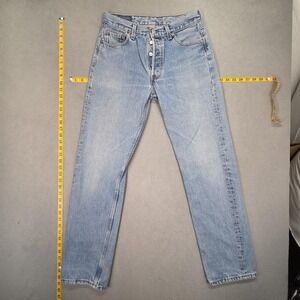 Vintage Levis 701 Student Jeans Womens Light Wash Straight Made USA 90s 28x30